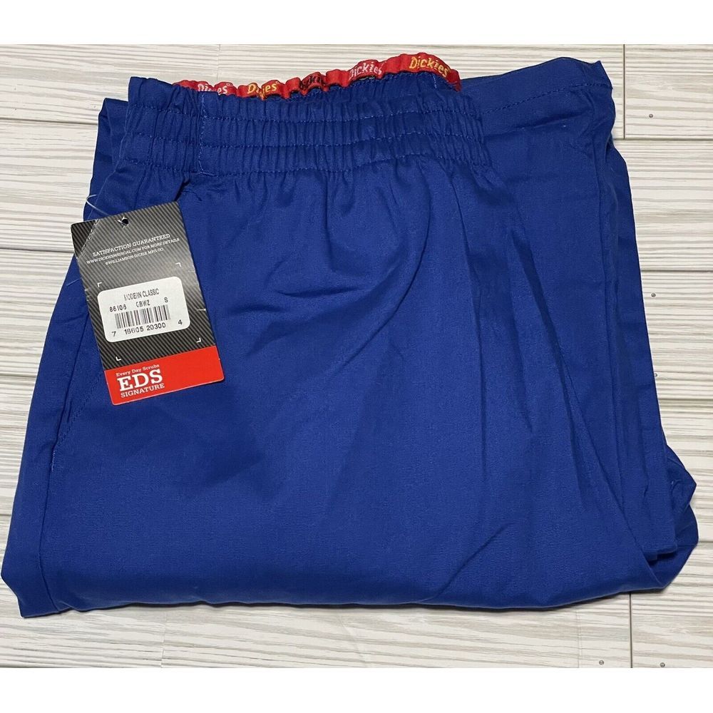 Dickies EDS Signature 86106 Women's Elastic Waist Scrub Pants Small Galaxy Blue